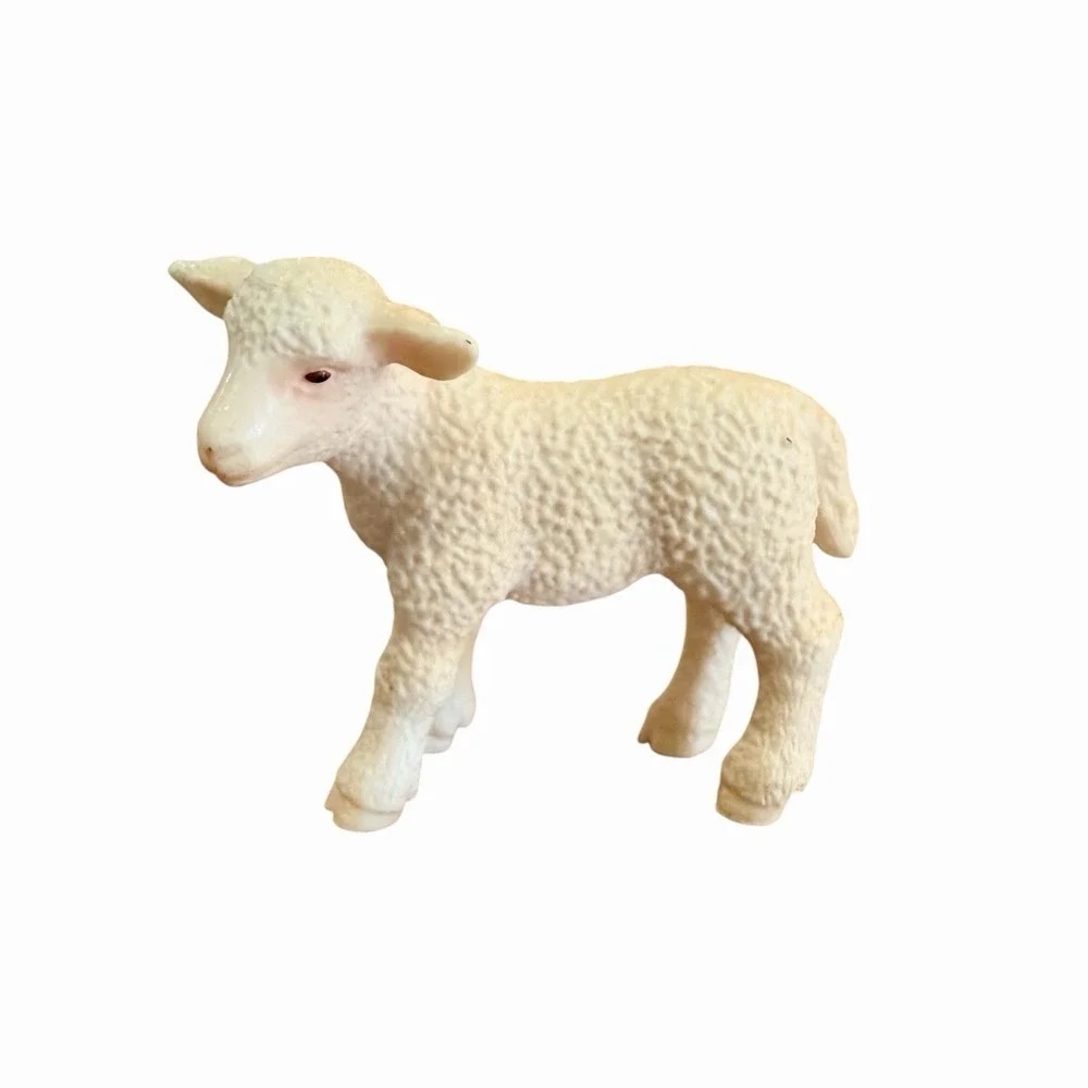 Schleich Lamb Lot 13285 Standing 2003 & 13284 Lying 2004 Retired Farm Life